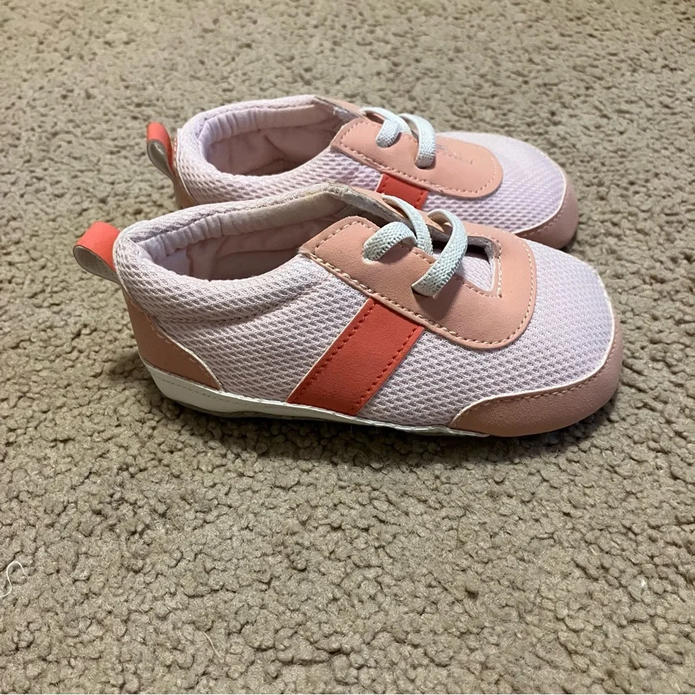 Carters Baby‎ Girl Pink Slip-On Sneaker Shoes Slippers Sz 9-12m *Like New*